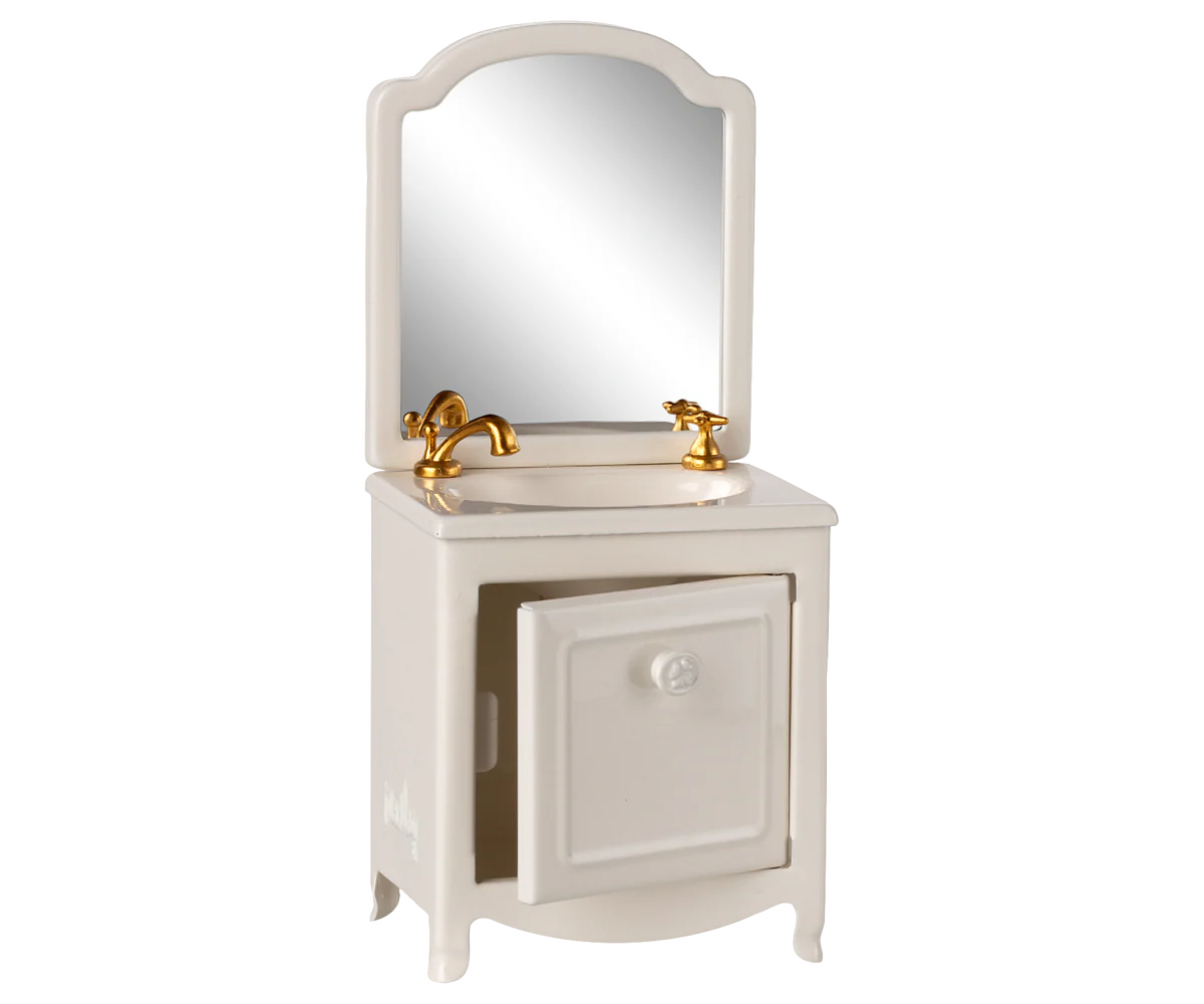 Sink with Mirror - Off White & Flower Knob (Mouse)