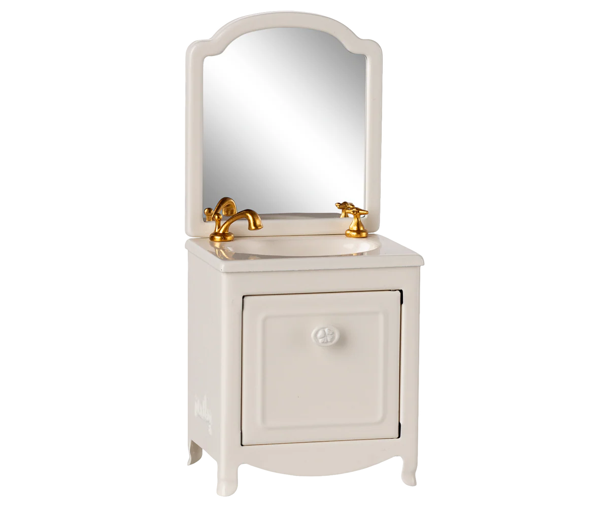 Sink with Mirror - Off White & Flower Knob (Mouse)