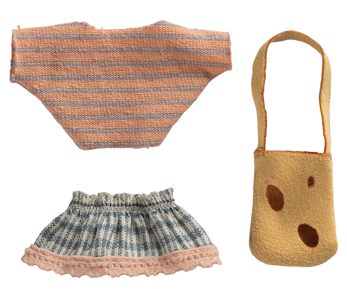 Mouse Clothes - Little Sister - Sweater, Skirt & Bag