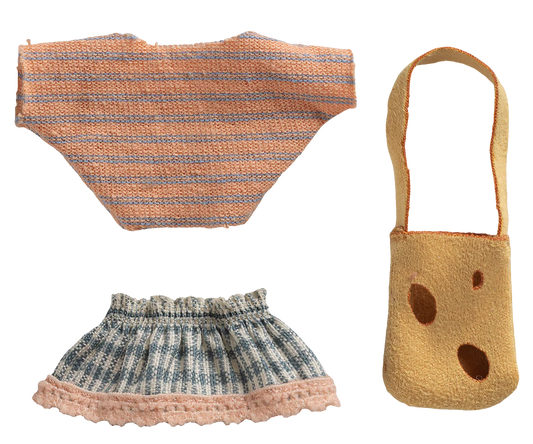 Mouse Clothes - Little Sister - Sweater, Skirt & Bag