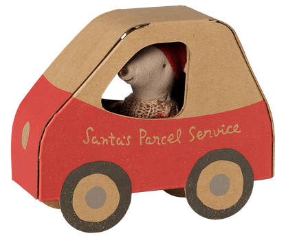 Little Sister Mouse - Christmas Mouse in Car Box