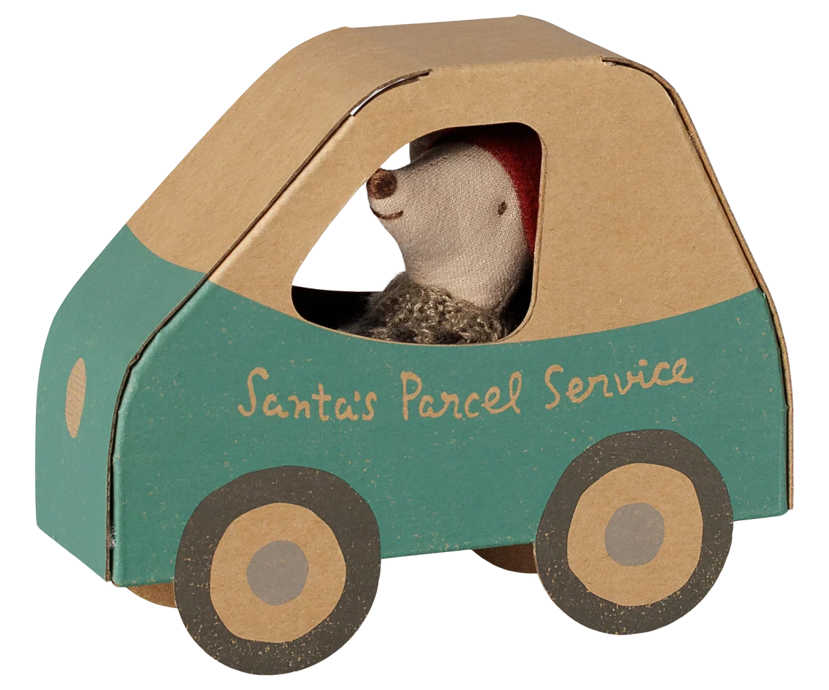 Little Brother Mouse - Christmas Mouse in Car Box