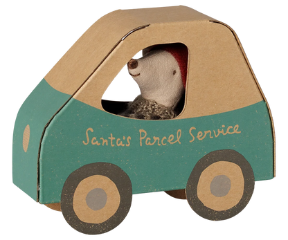 Little Brother Mouse - Christmas Mouse in Car Box