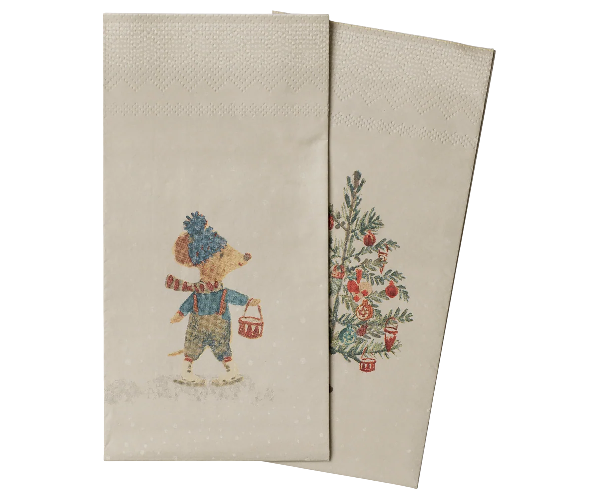 Paper Napkins - Maileg Christmas Mice