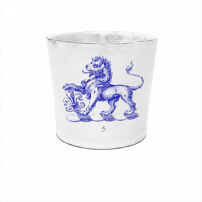 Illustrated Mug without Handle - Lion Fleur de Lys Bleu Extra Large