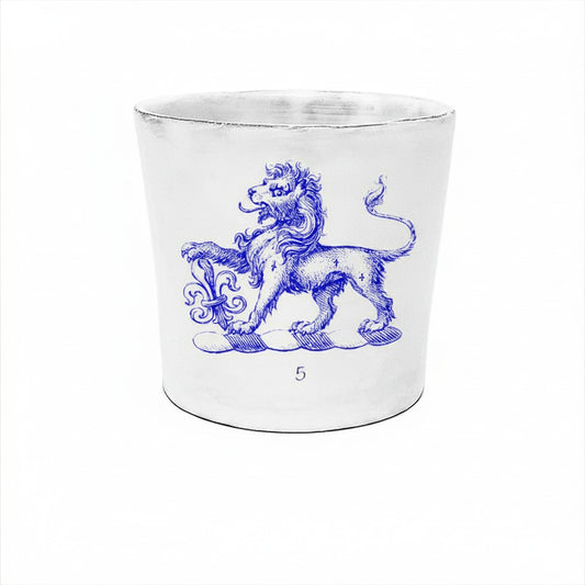 Illustrated Mug without Handle - Lion Fleur de Lys Bleu Extra Large