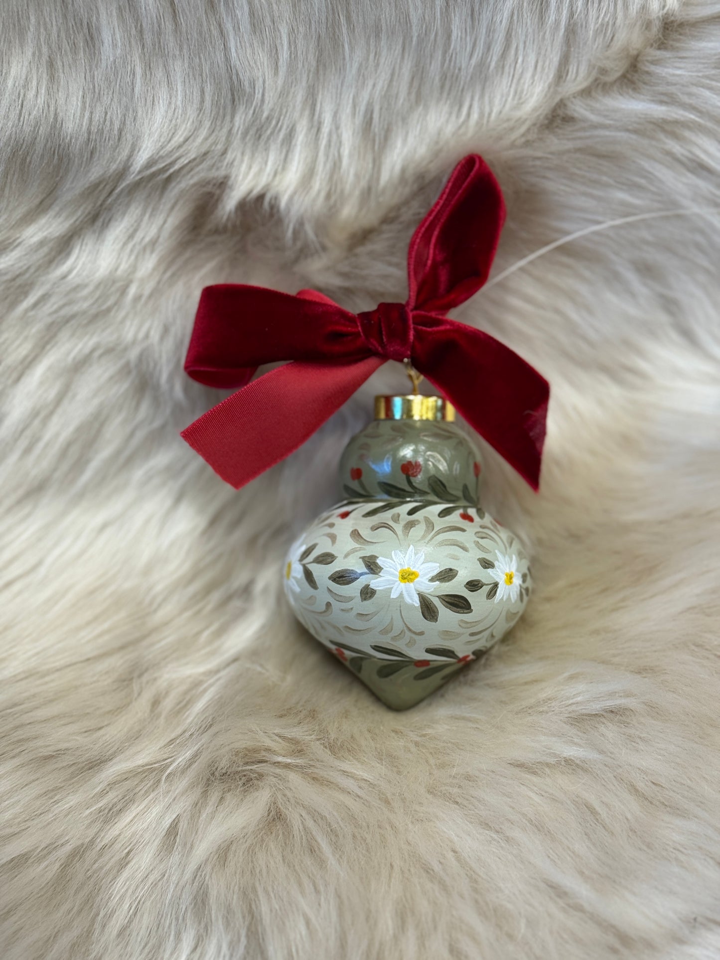 Sarah Maggie Hand Painted Ornament - Edelweiss