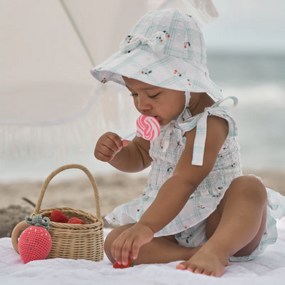 Smocked Tie Top & Bloomers - Strawberry Picnic Swiss Dot