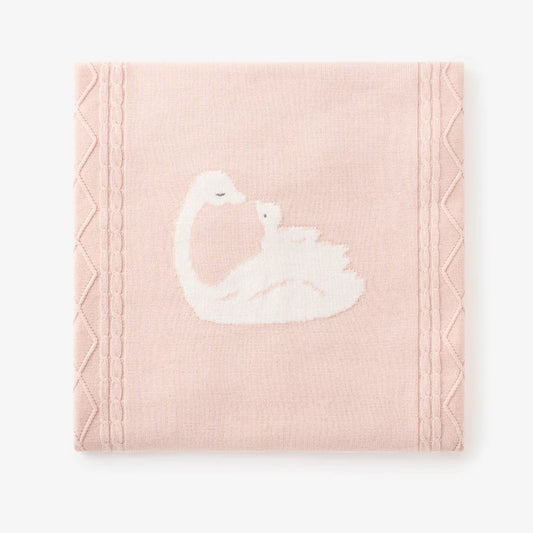 Baby Blanket - Cable Knit Swan