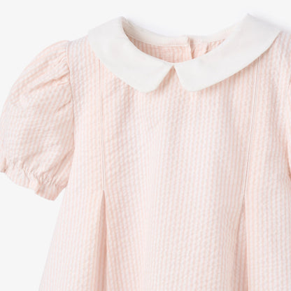 Dress with Bloomers - Pink Seersucker