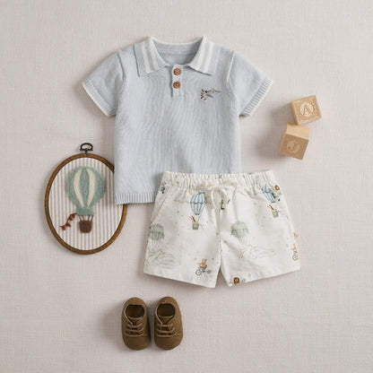 Knit Polo & Oxford Short Set - Up & Away