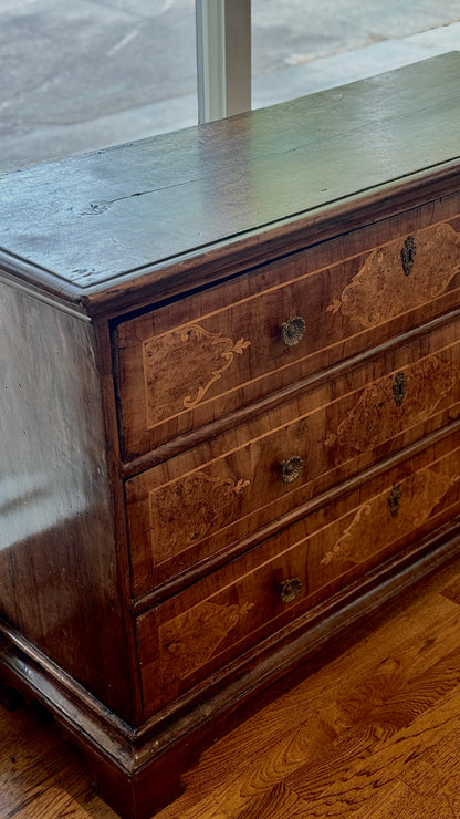Antique 18th c. Italian Walnut Chest with Inlay