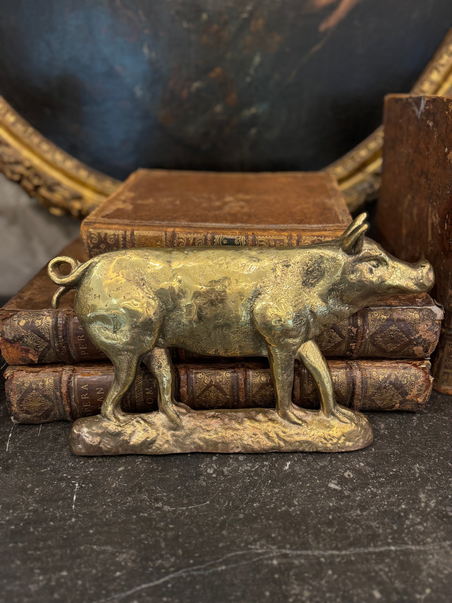 Antique c.1870 Bronze Pig from France