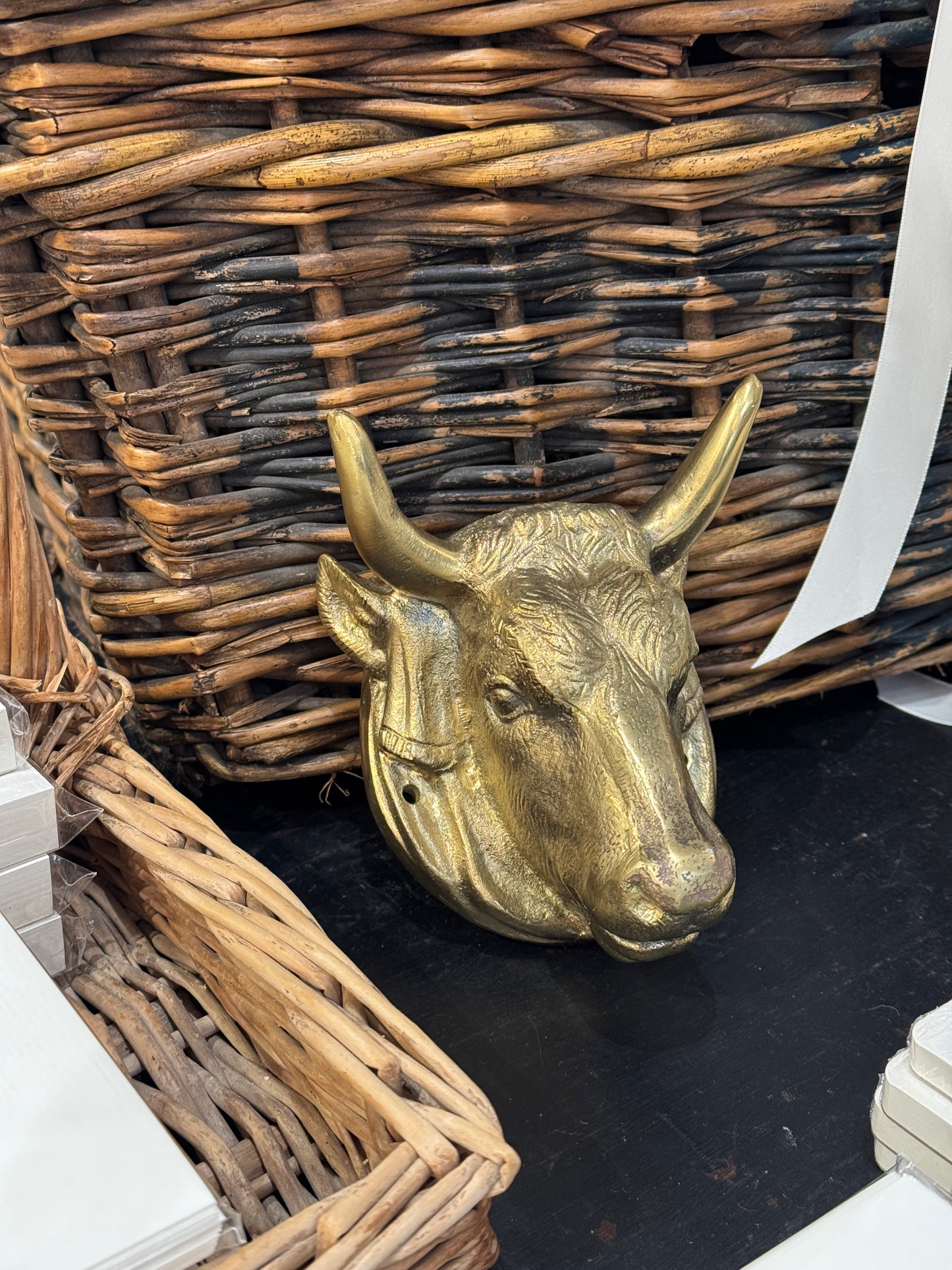 Antique c.1870 Bronze Cow Head from France