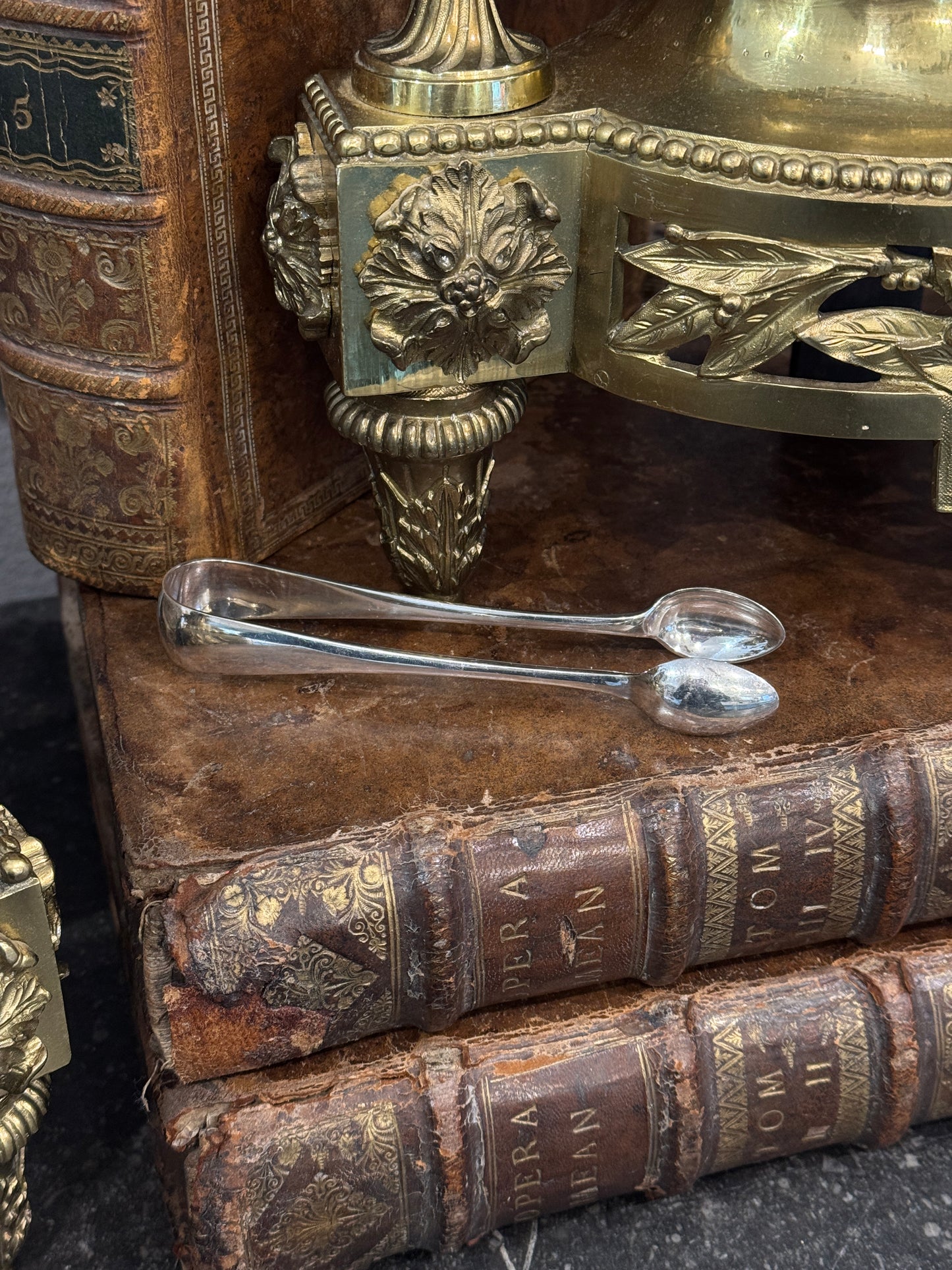 Antique 19th c. English Silverplate Sugar Tongs