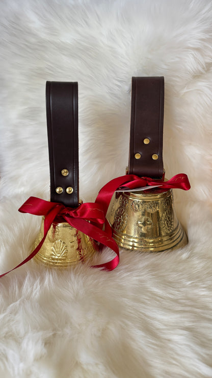 Solid Brass Sleigh Bells - Swiss Cow Bell Solid Brass #6 - Dark Brown