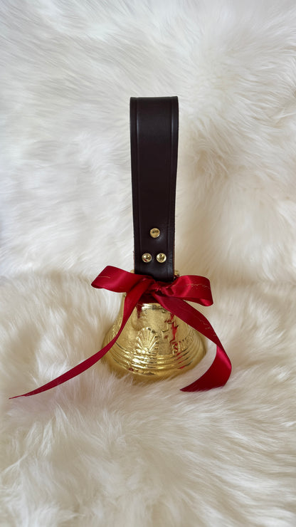 Solid Brass Sleigh Bells - Swiss Cow Bell Solid Brass #4 - Dark Brown