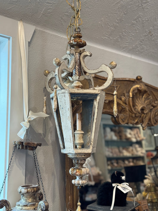 Antique French Wood Pendant