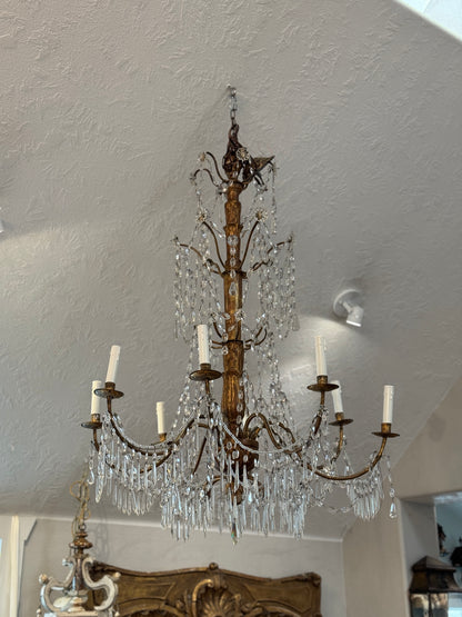 Antique 18th c. Italian Genovese Crystal Chandelier
