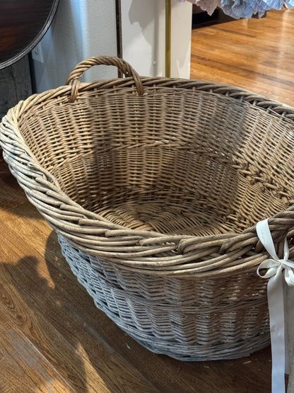 Vintage 20th c. French Laundry Basket