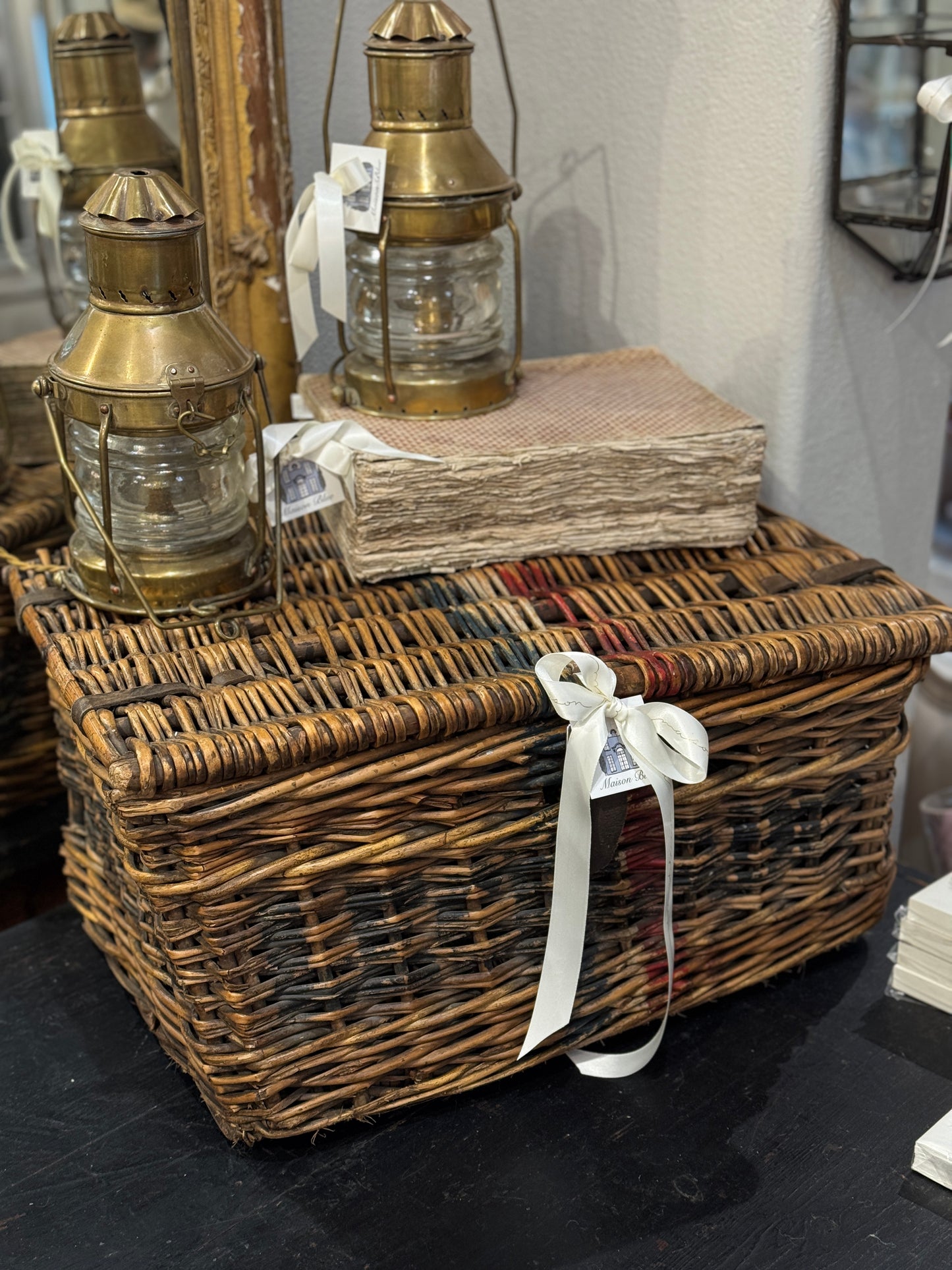 Vintage 20th c. French Picnic Basket