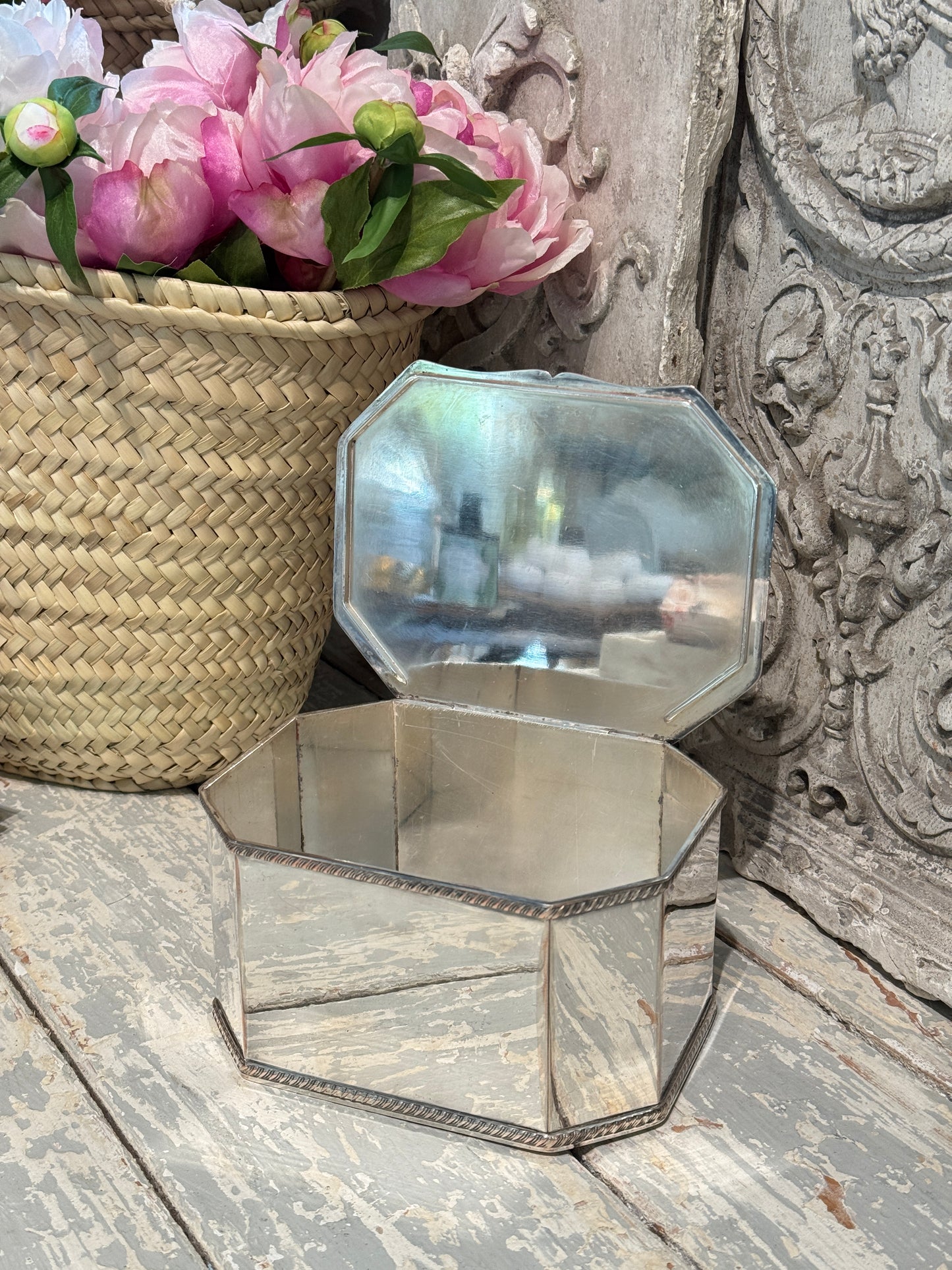 Antique 20th c. English Silverplate Biscuit Box
