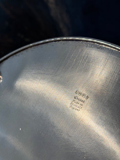 Vintage 20th c. English Silverplate Serving Tray - Round Small