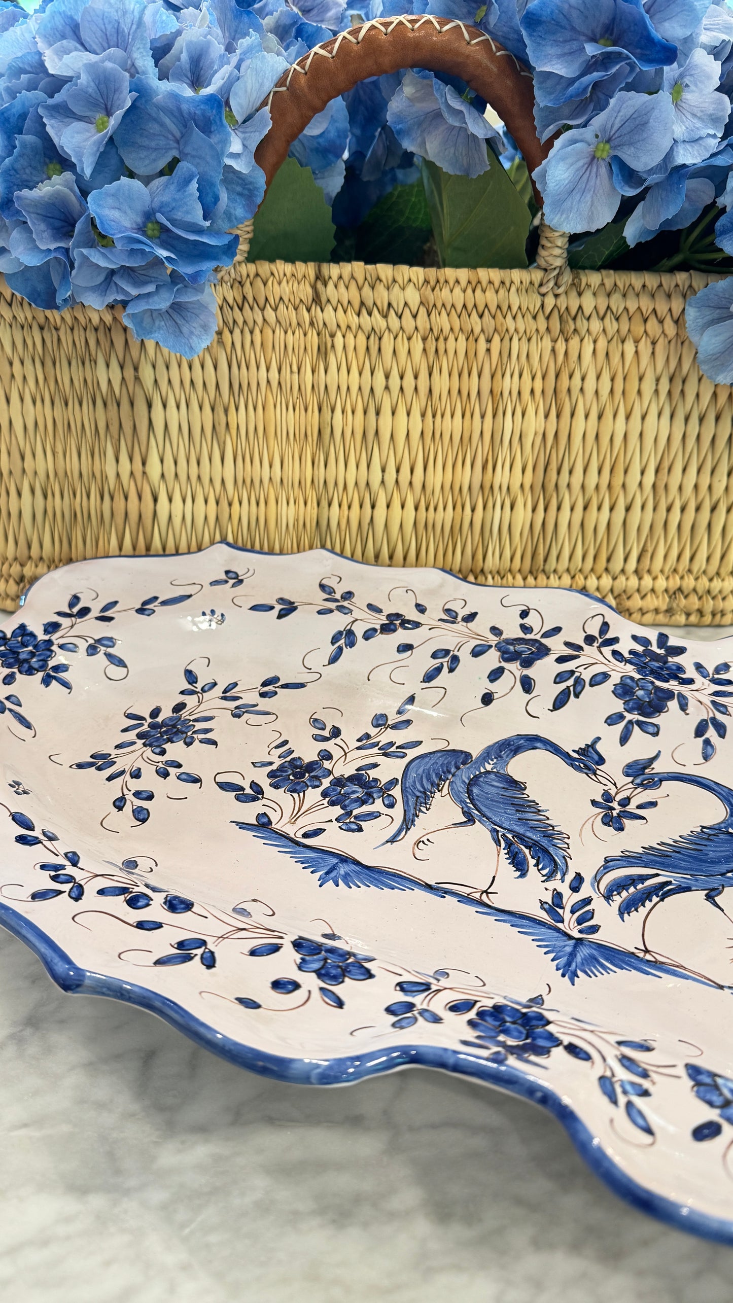Antique 19th c. Blue & White Moustiers Platter