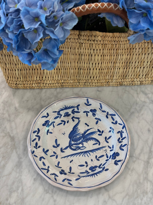 Vintage 20th c. Blue & White Moustiers Dinner Plate