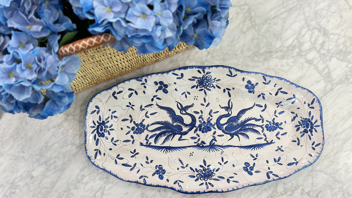 Antique 19th c. Blue & White Moustiers Platter
