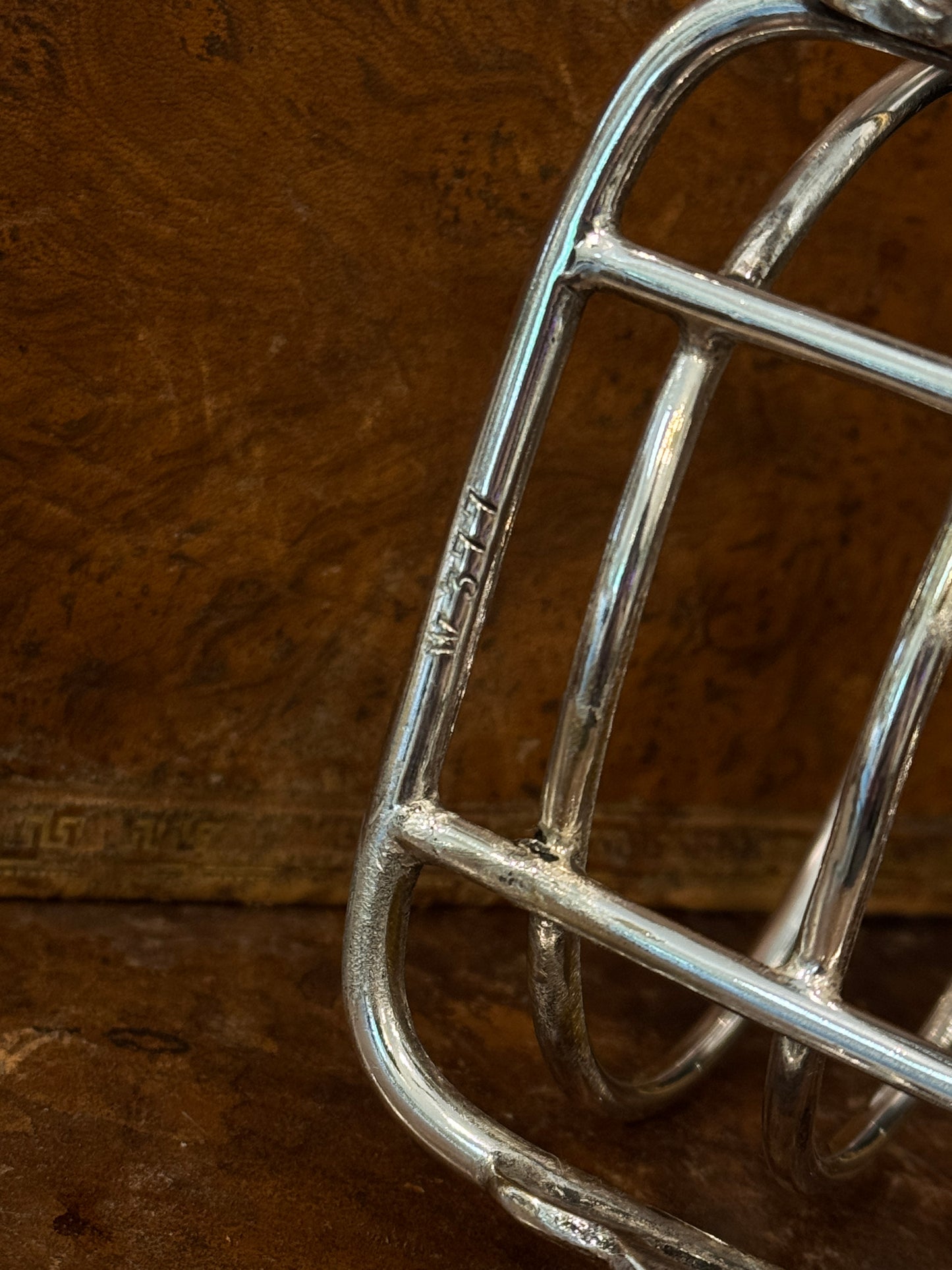 Antique 19th c. English Silverplate Toast Rack with Claw Feet (6 slots)