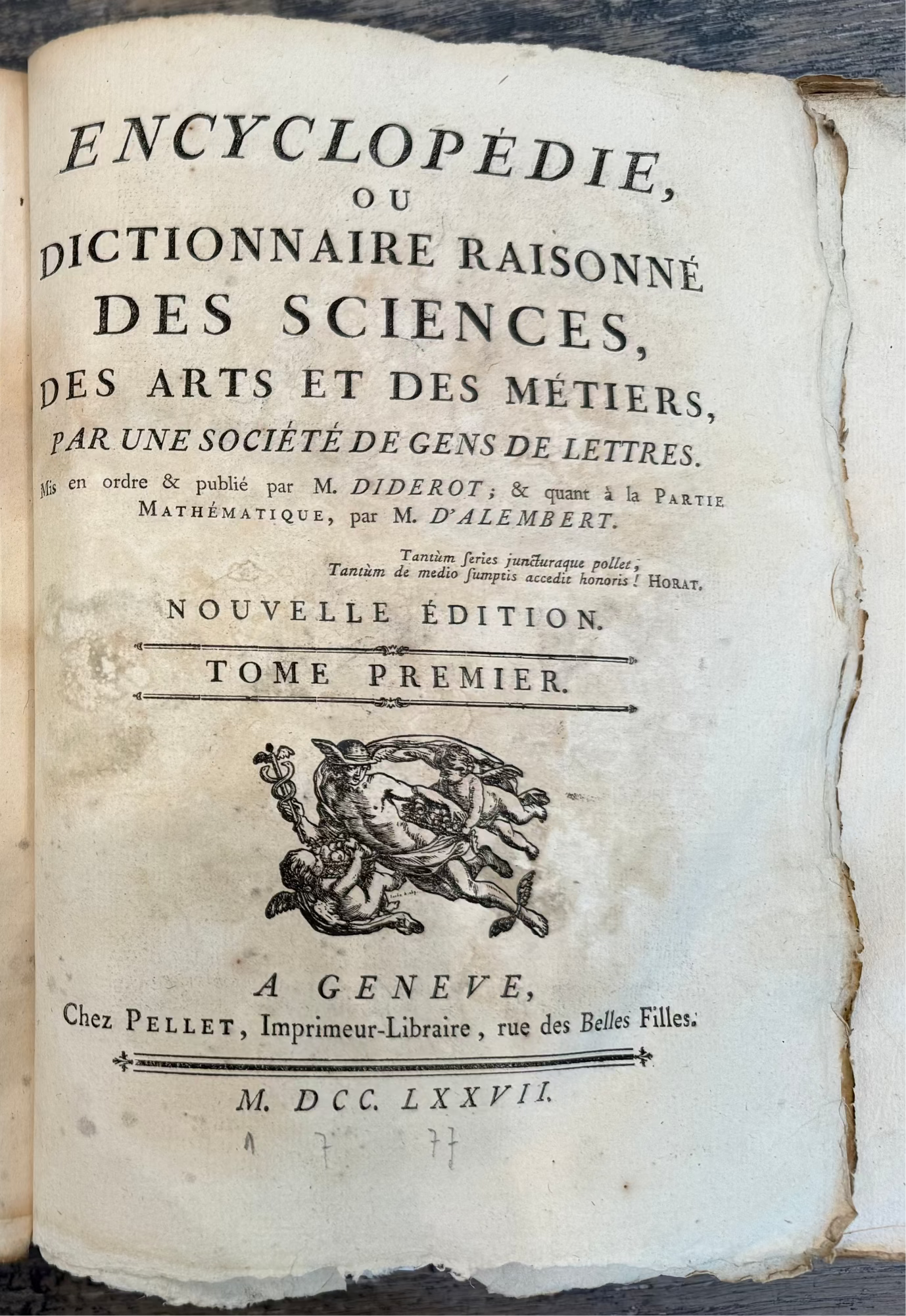 Antique 18th c. French Paperback Encyclopedia Book