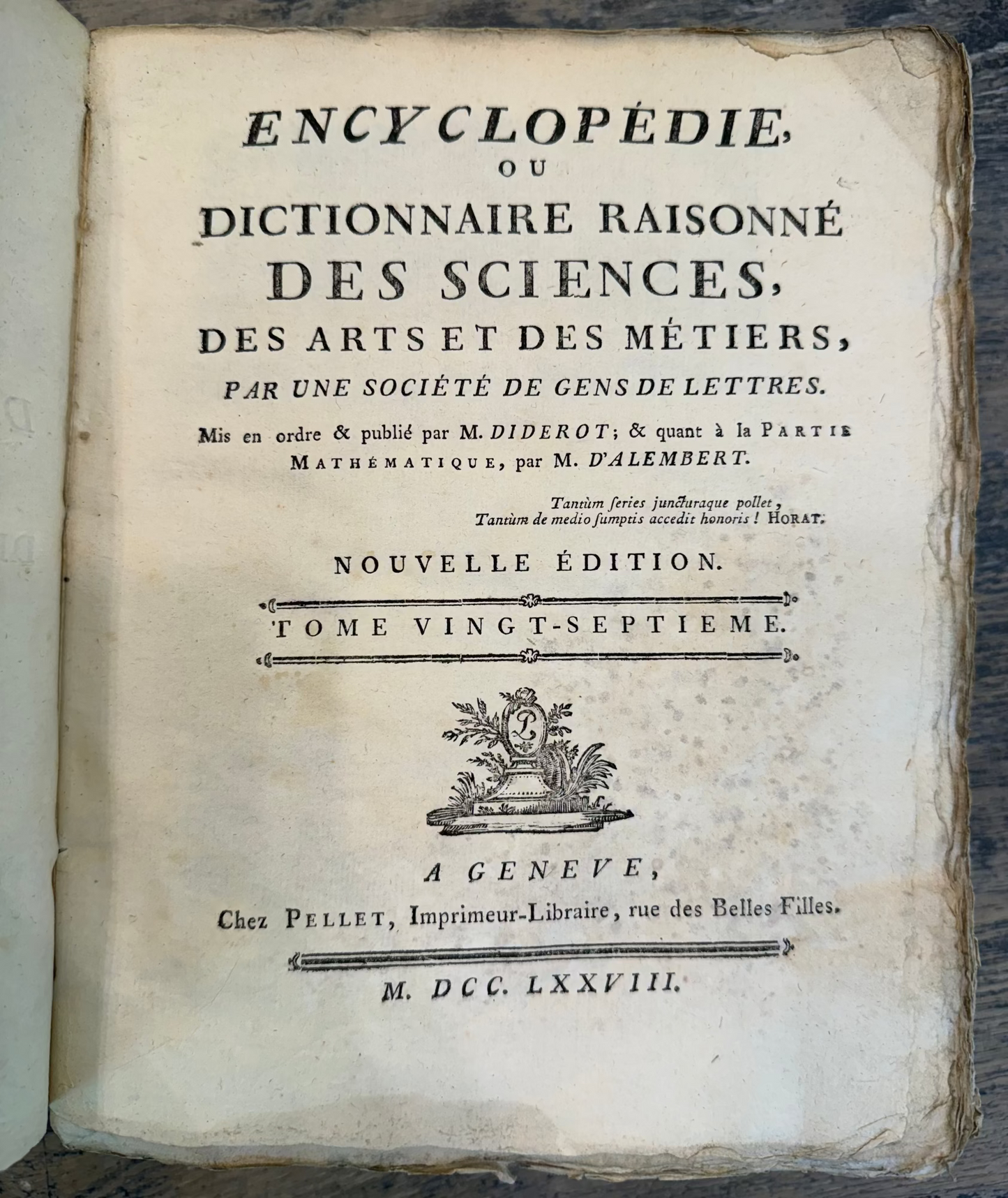 Antique 18th c. French Paperback Encyclopedia Book