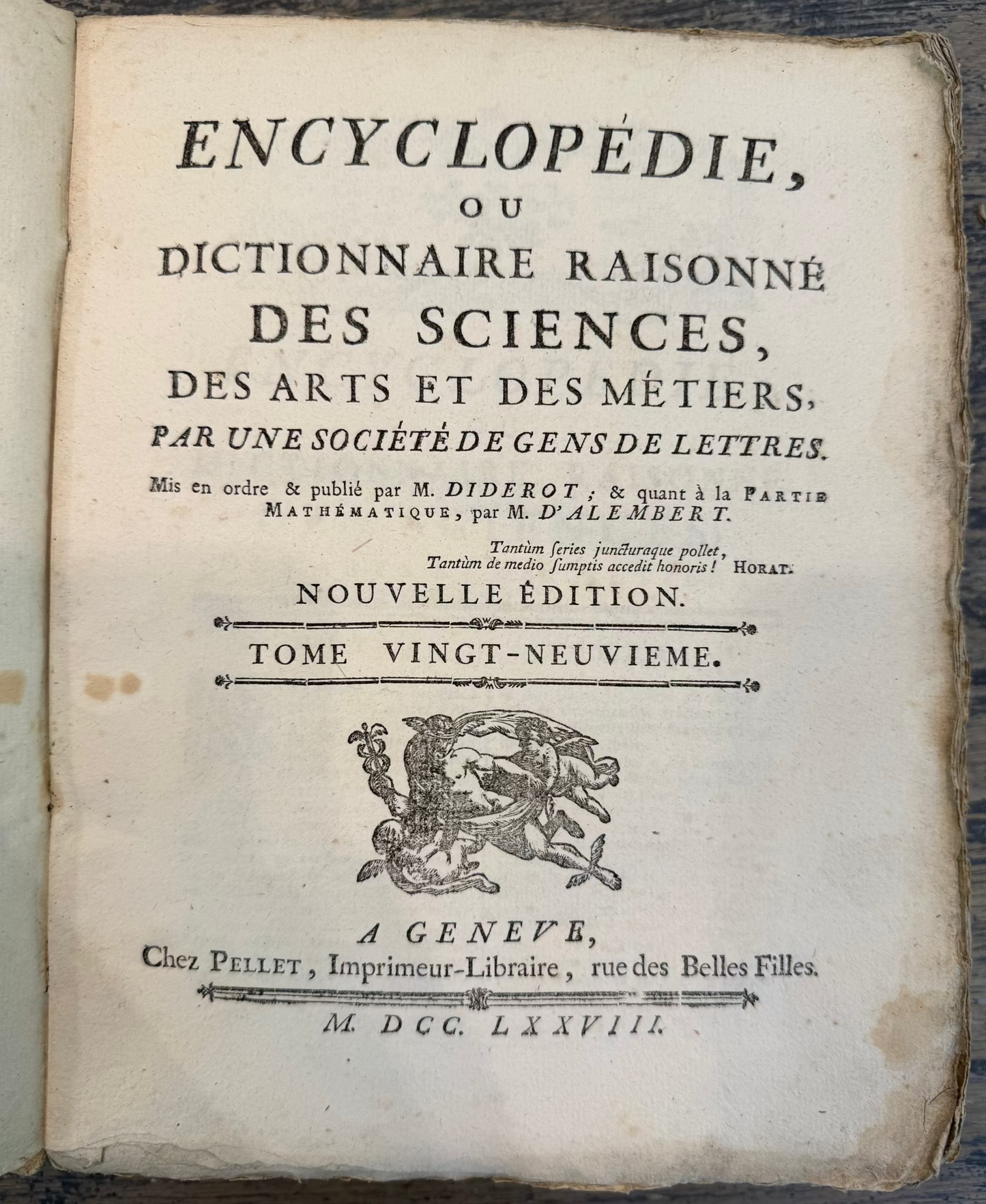 Antique 18th c. French Paperback Encyclopedia Book