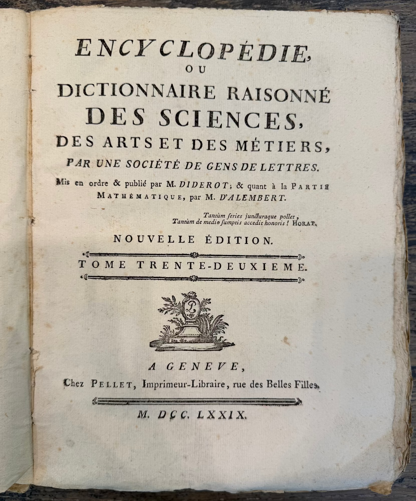 Antique 18th c. French Paperback Encyclopedia Book