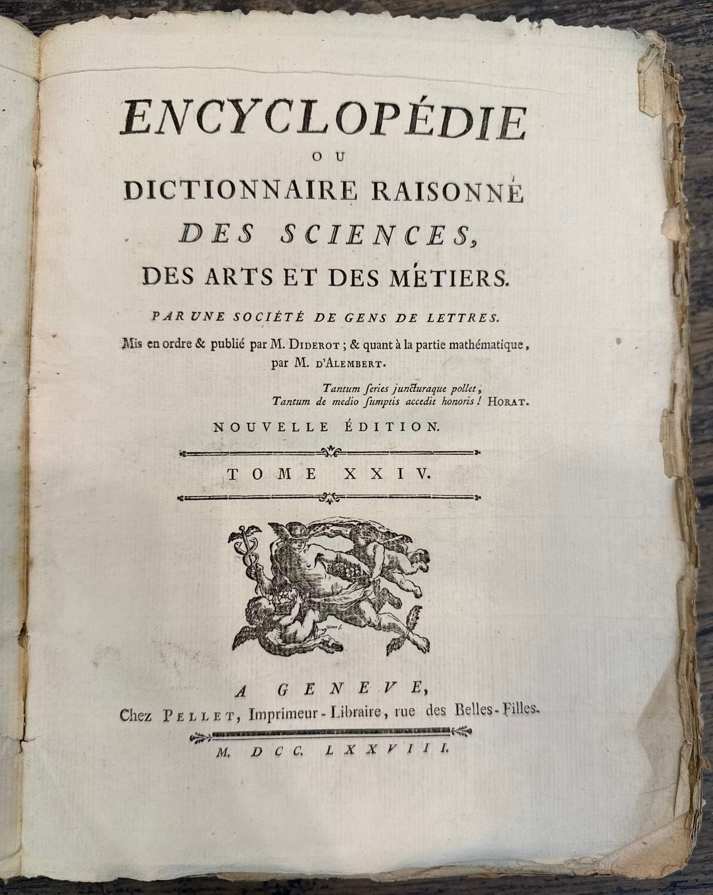 Antique 18th c. French Paperback Encyclopedia Book