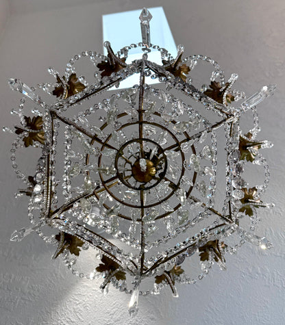 Antique 19th c. French Louis XV Crystal Chandelier - Gold