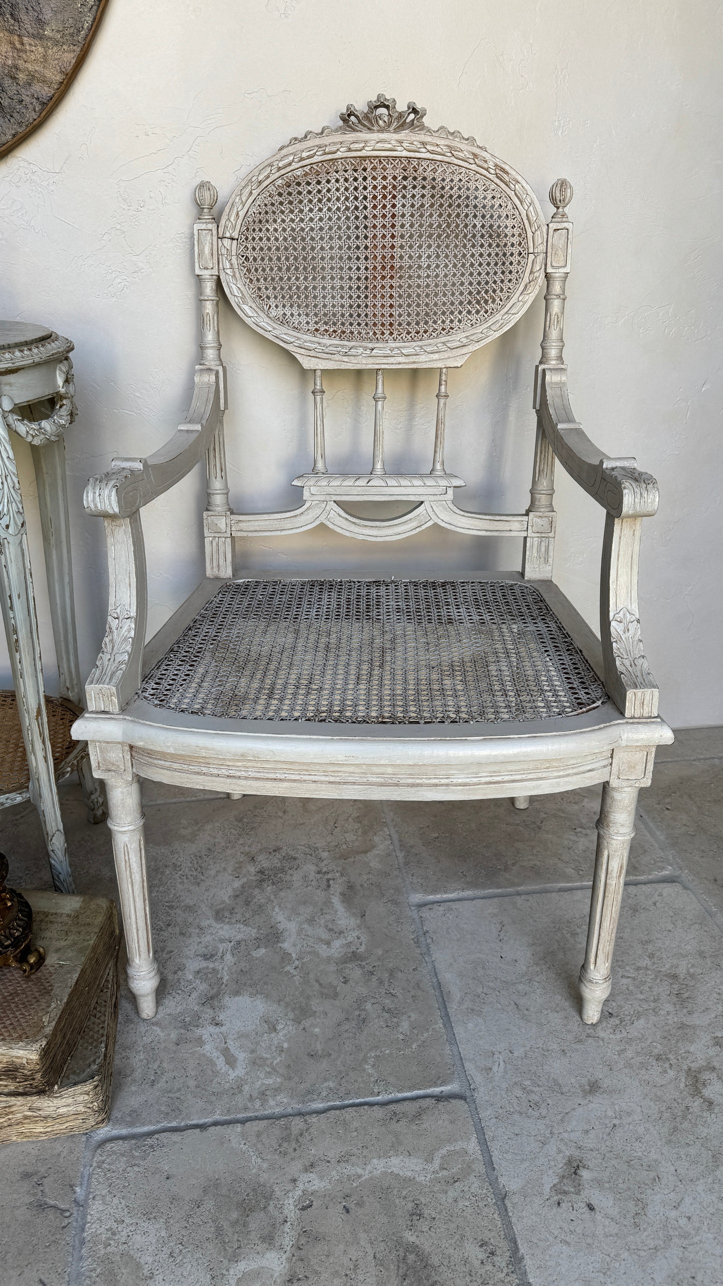 Antique 19th c. French Louis XVI Style Cane Chairs (pair)