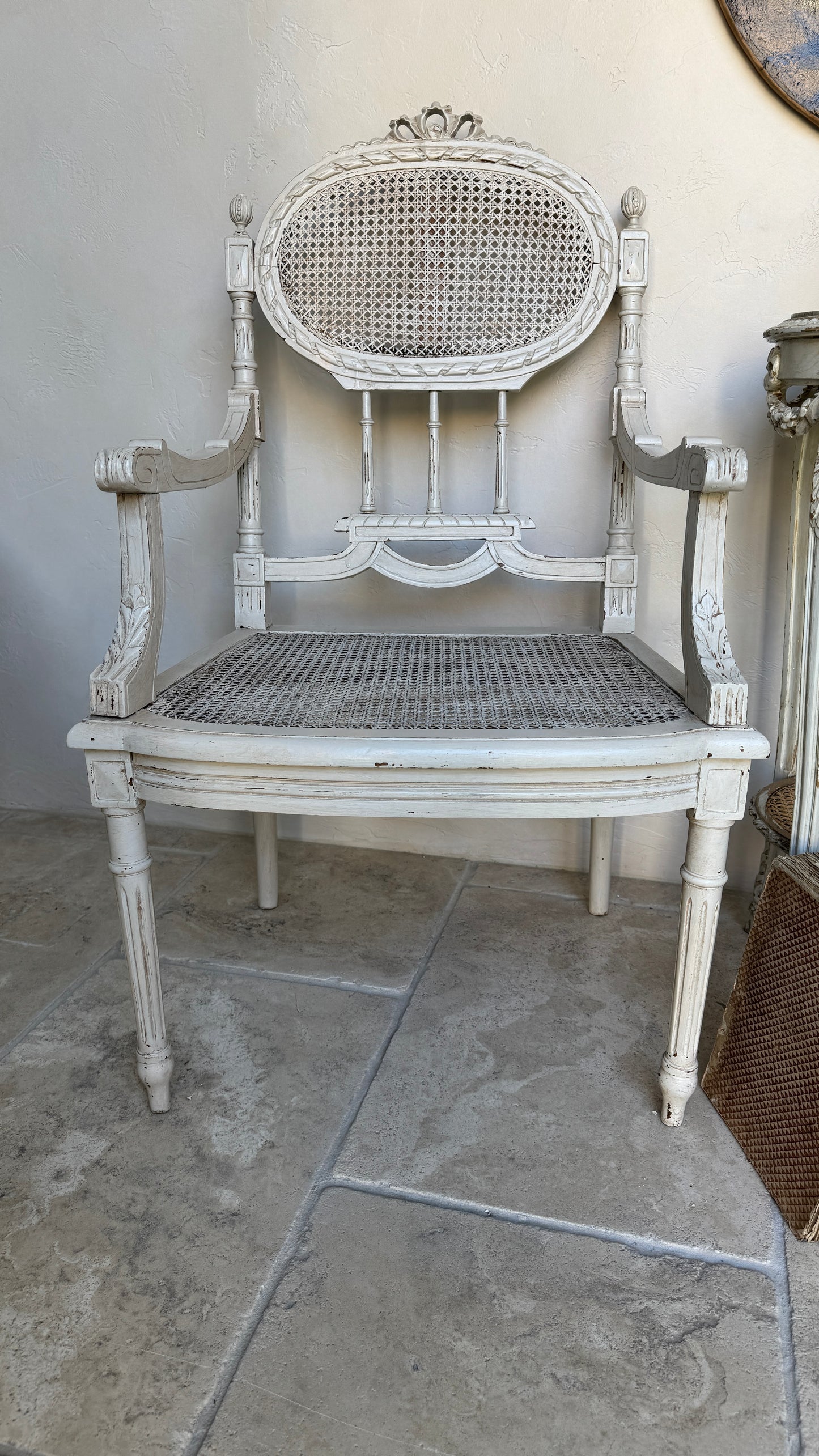 Antique 19th c. French Louis XVI Style Cane Chairs (pair)