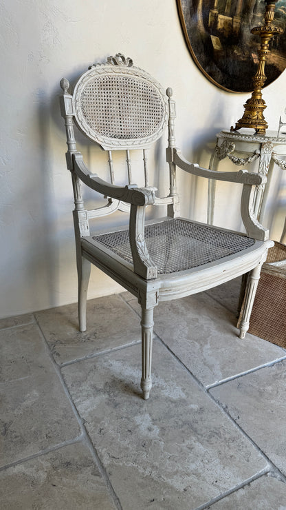 Antique 19th c. French Louis XVI Style Cane Chairs (pair)
