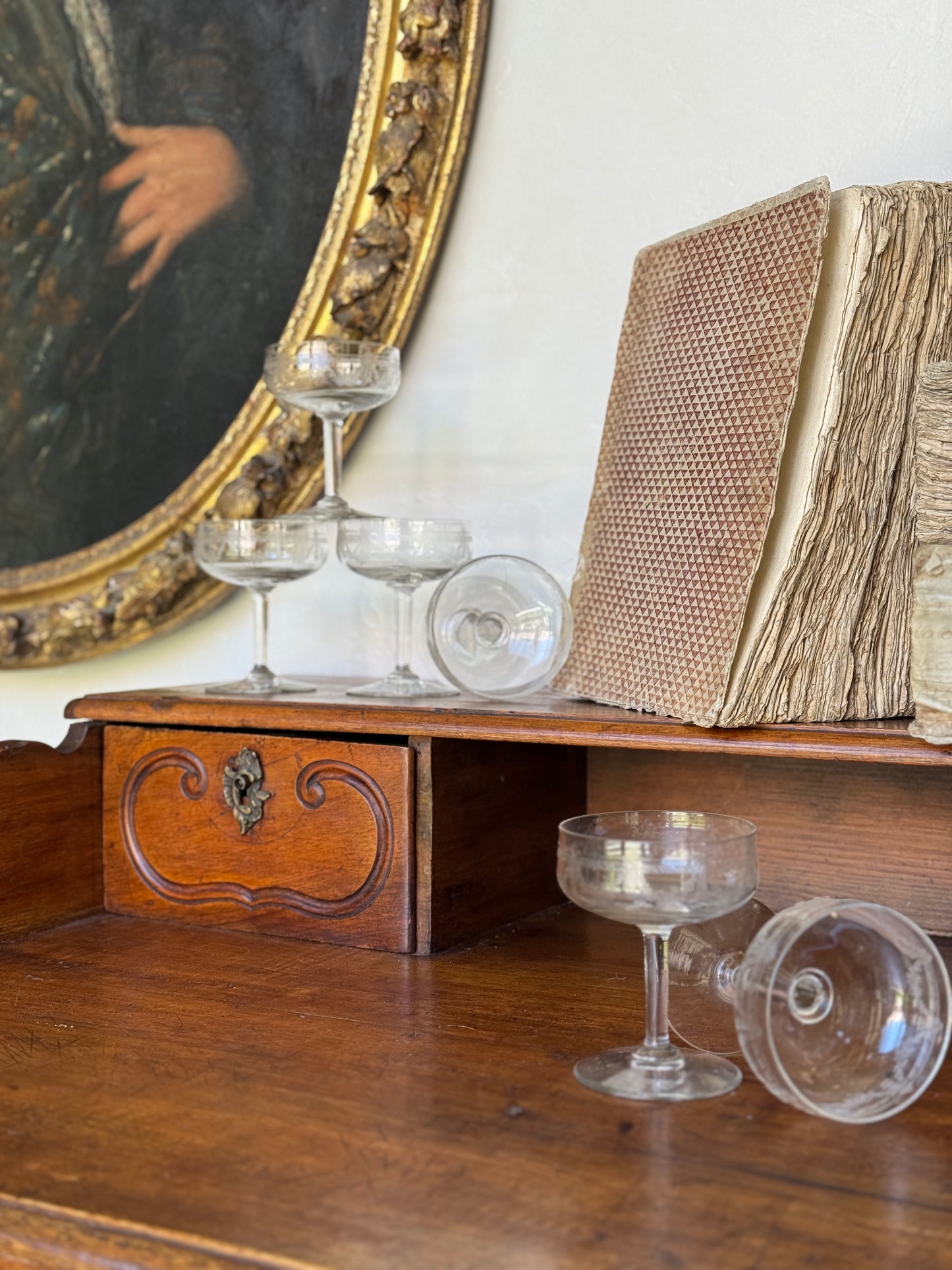 Antique French Coupe Glasses found in France (set of 11)