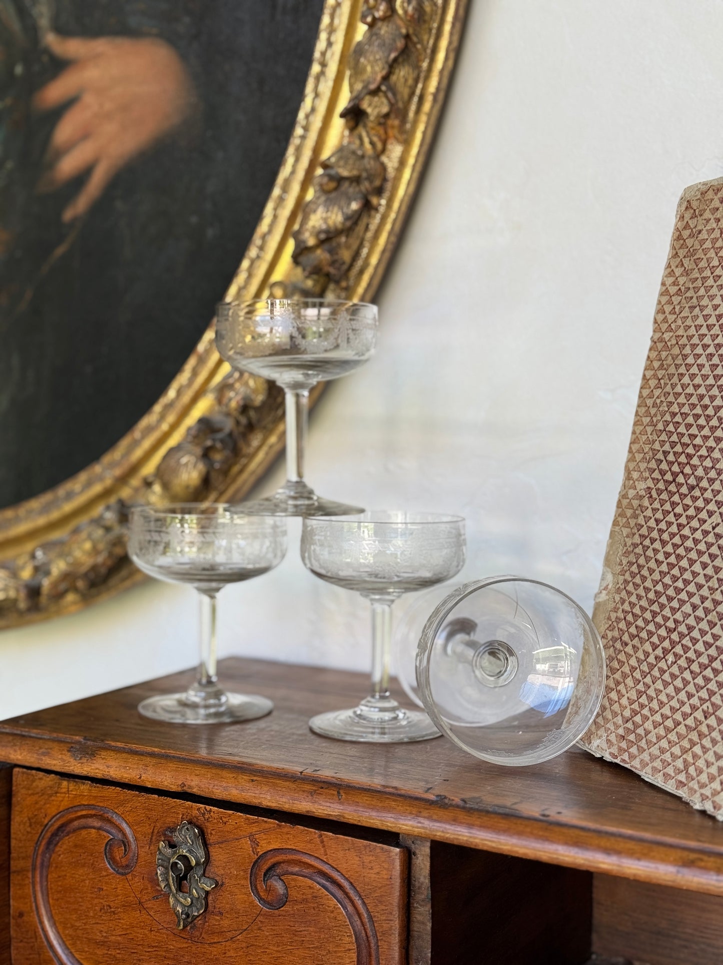 Antique French Coupe Glasses found in France (set of 11)