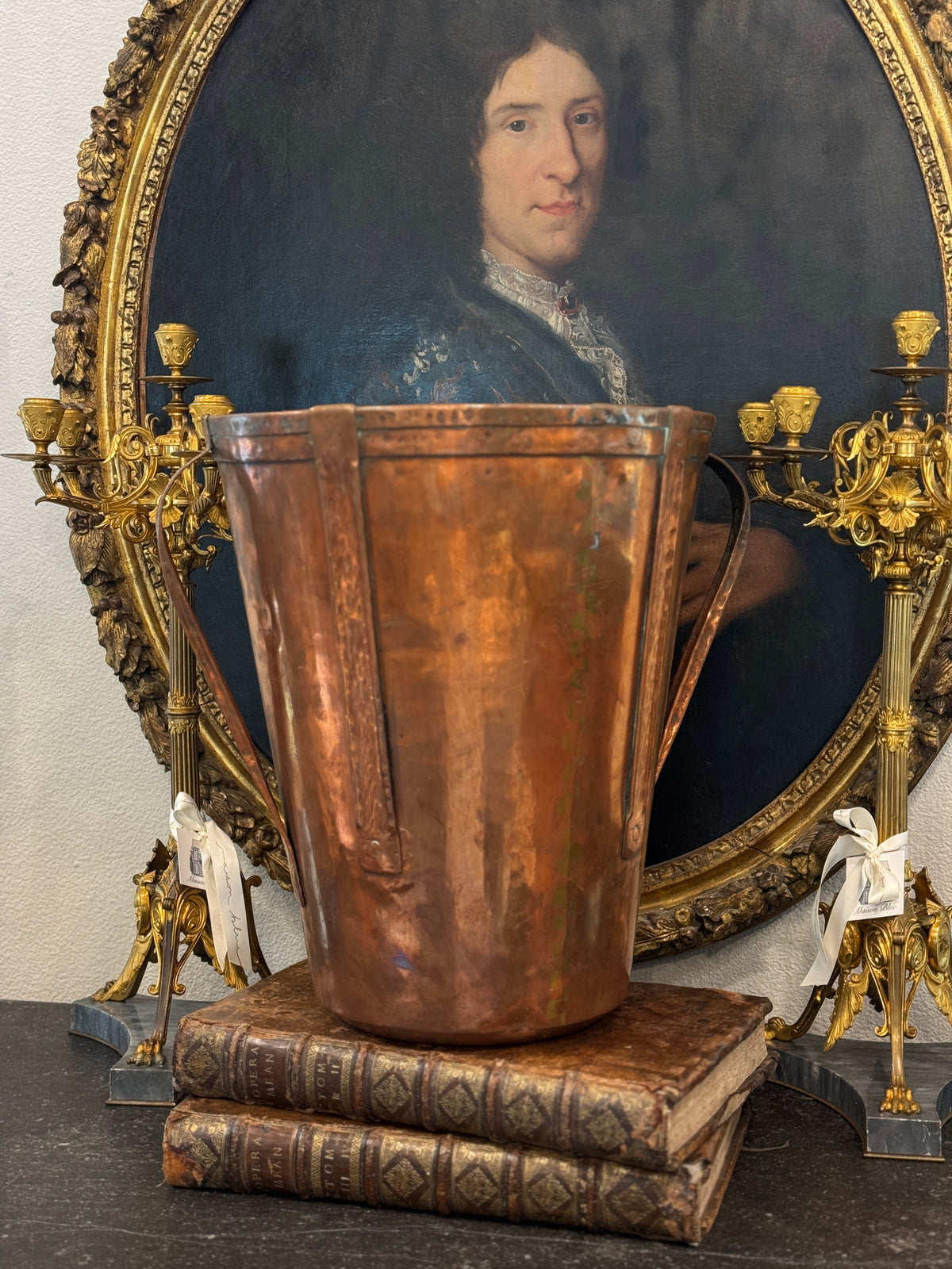 Antique 19th c. French Copper Grape Harvesting Hotte