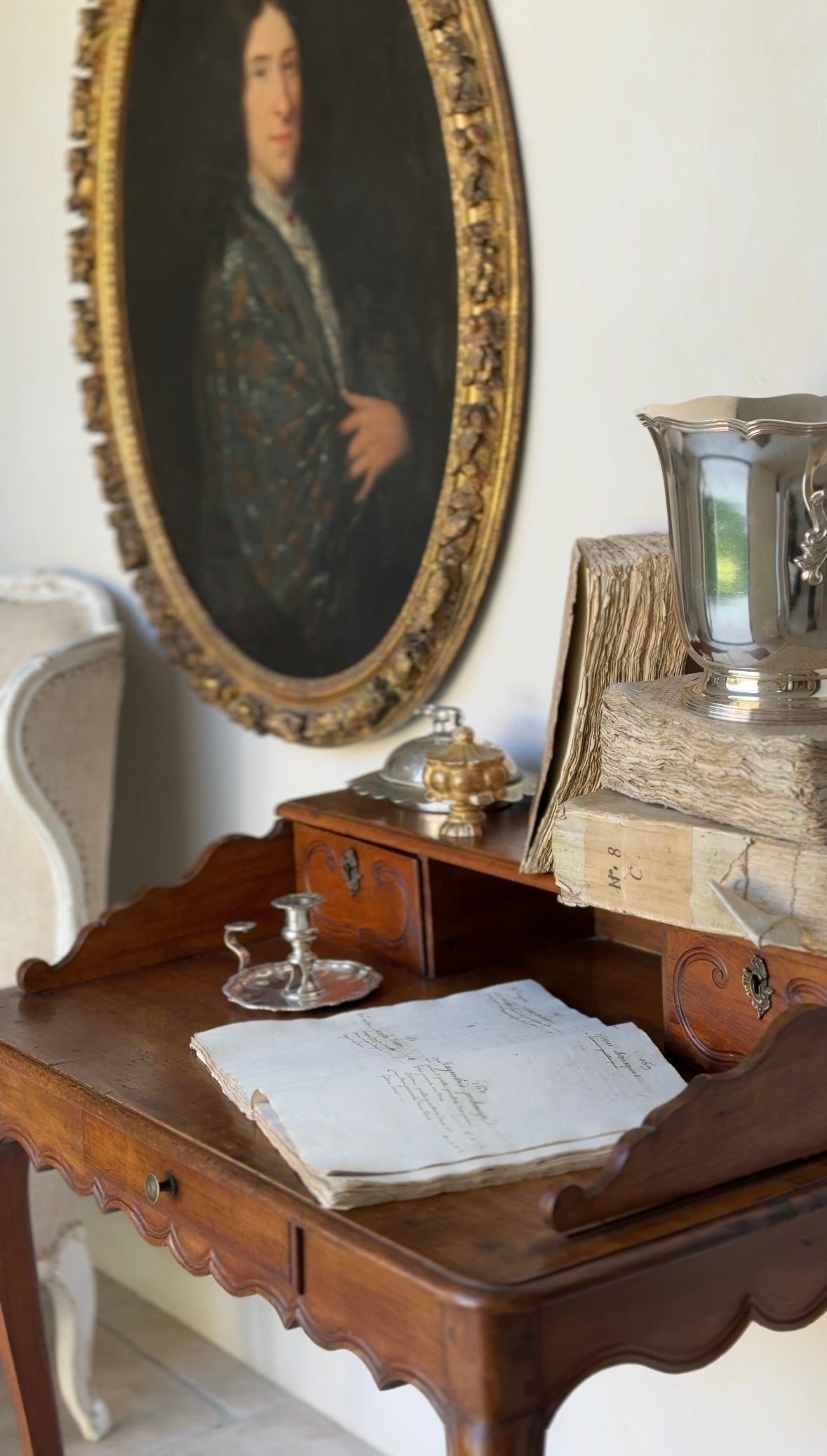 Antique Silverplate Bedside Candlestick found in France