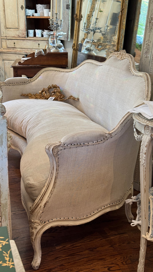 Antique Linen Sofa 19th c found in France