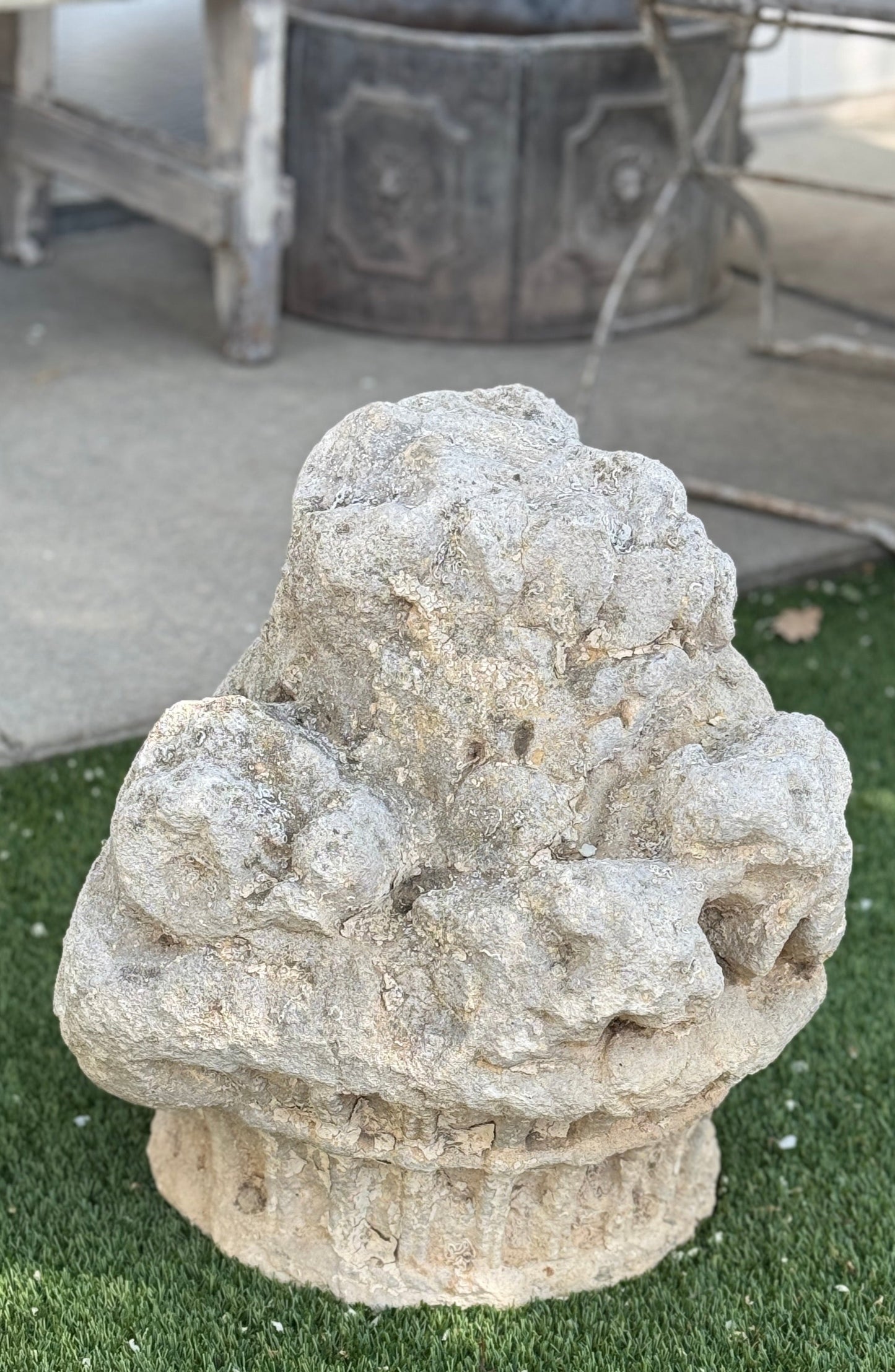 Antique Stone Bouquet 18th c found in France