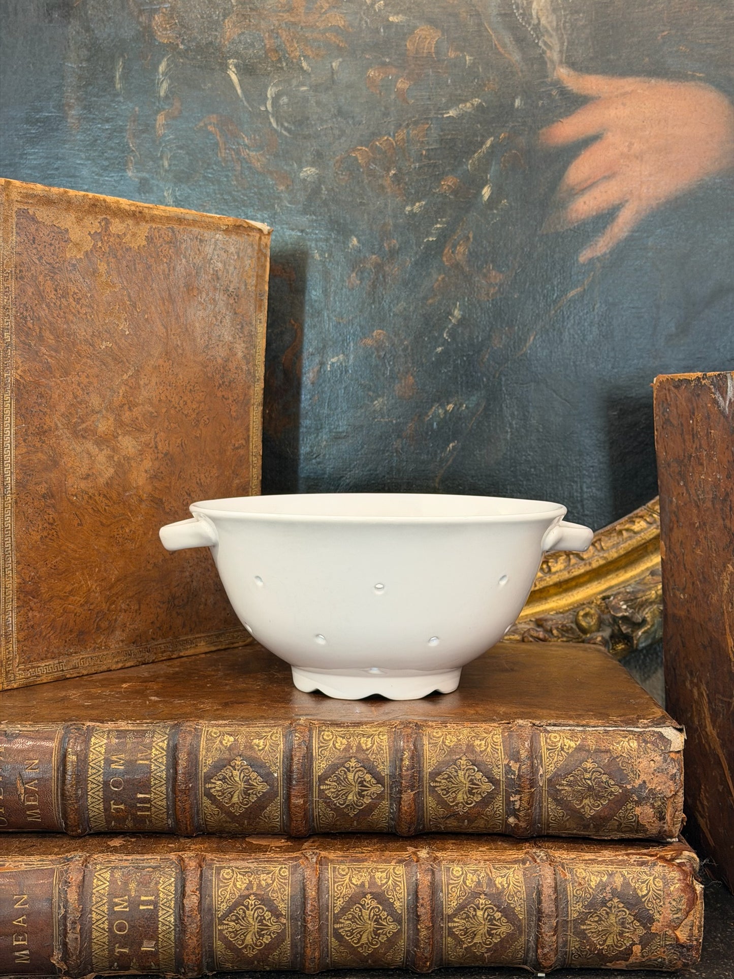 Vintage 20th c. English Ceramic Colander
