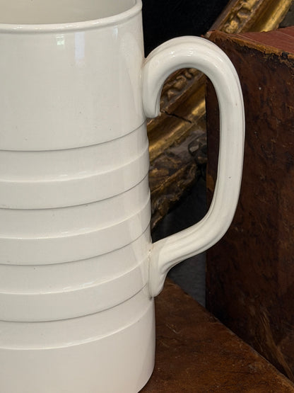 Antique 20th c. English Edwardian Ironstone Banded Dairy Jug - Large