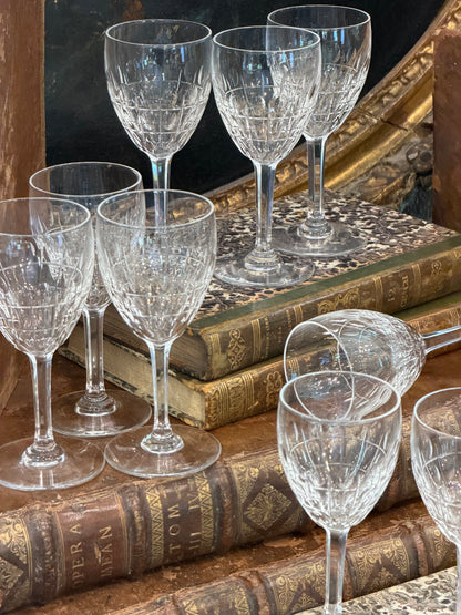 Vintage 20th c. French Crystal Aperitif Glasses (set of 9)