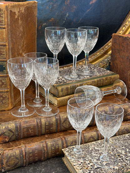 Vintage 20th c. French Crystal Aperitif Glasses (set of 9)